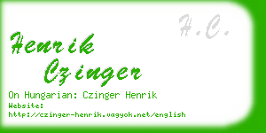 henrik czinger business card